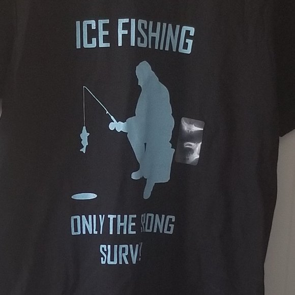 Men's Tshirt- Ice Fishing, Only the Strong Survive - Picture 4 of 5